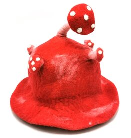 Trukado Vilten hoed "Paddenstoel Vliegenzwam" rood