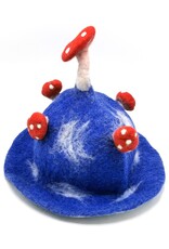 Trukado Miscellaneous - Vilten hoed "Paddenstoel Vliegenzwam" Blauw-wit