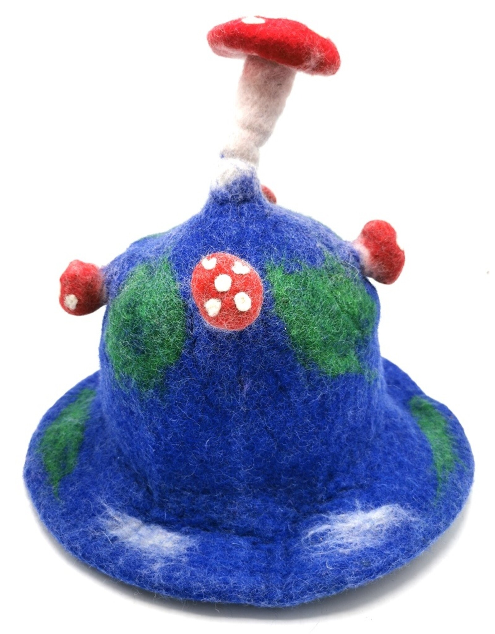 Trukado Miscellaneous - Vilten hoed "Paddenstoel Vliegenzwam" blauw-groen