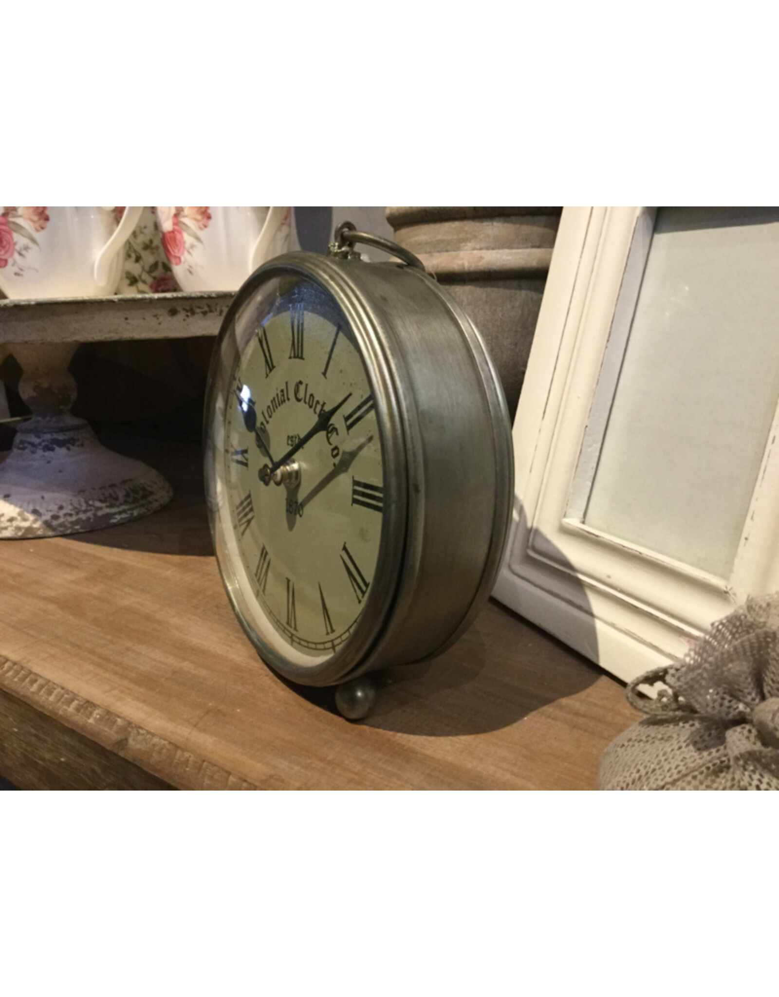 C&E Giftware & Lifestyle - Colonial Table Clock Ø16cm Industrial Vintagelook