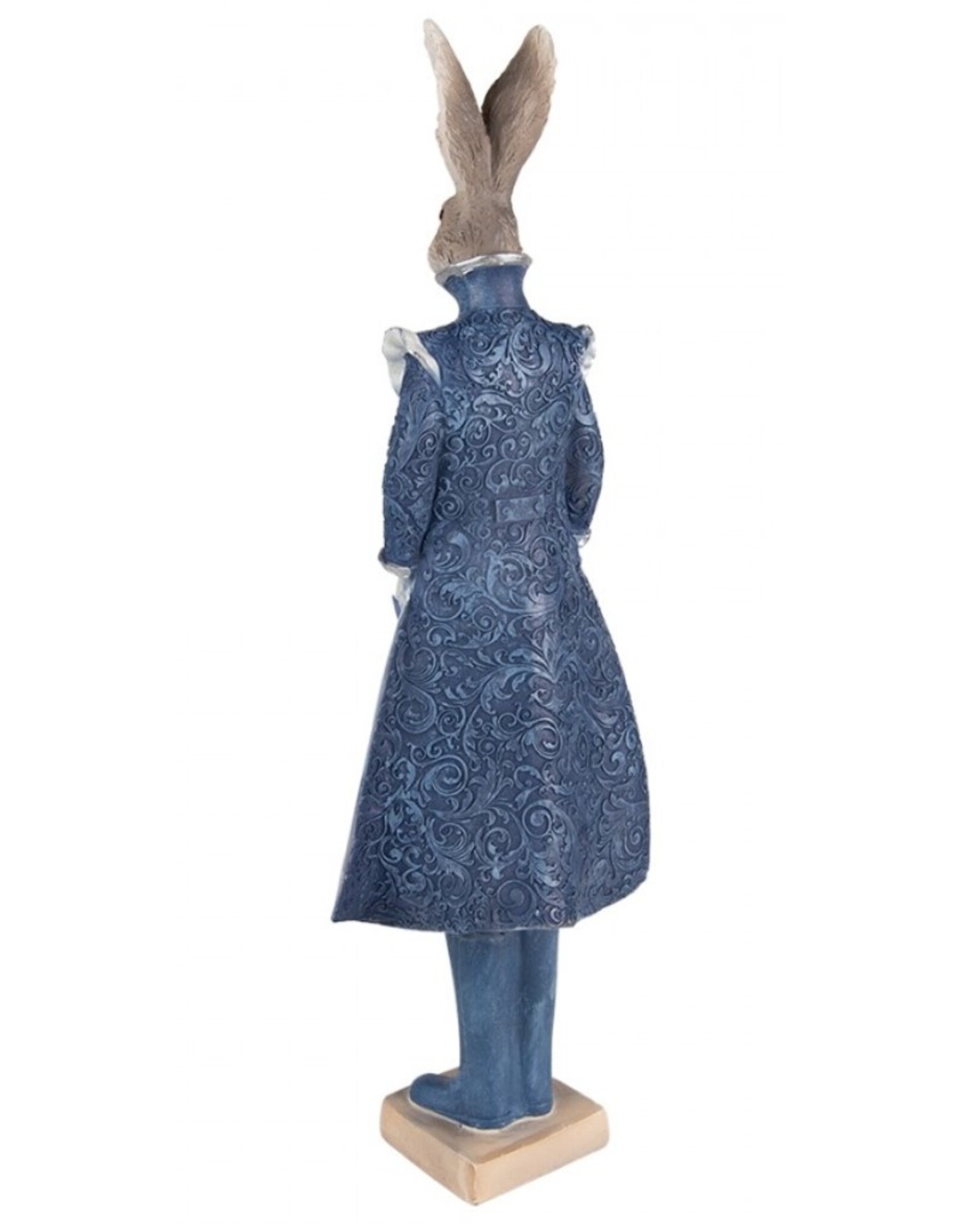 C&E Giftware & Lifestyle - Hare in blue Victorian dress figurine 44cm
