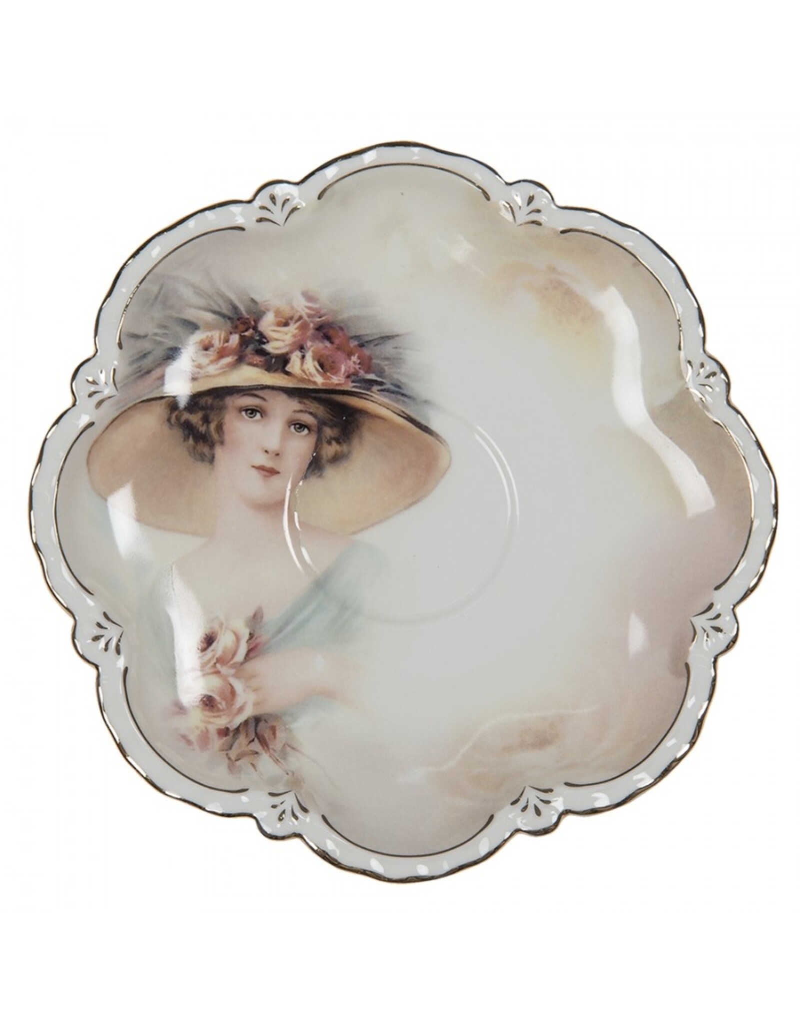 Trukado Giftware & Lifestyle - Vintage Cup and saucer Lady with Hat 200 ml porcelain