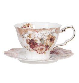 C&E Cup and saucer 200ml High Thea Porcelain Flowers