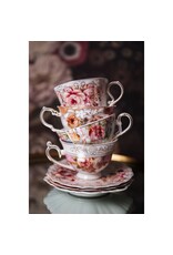 C&E Giftware & Lifestyle - Cup and saucer 200ml High Thea Porcelain Flowers