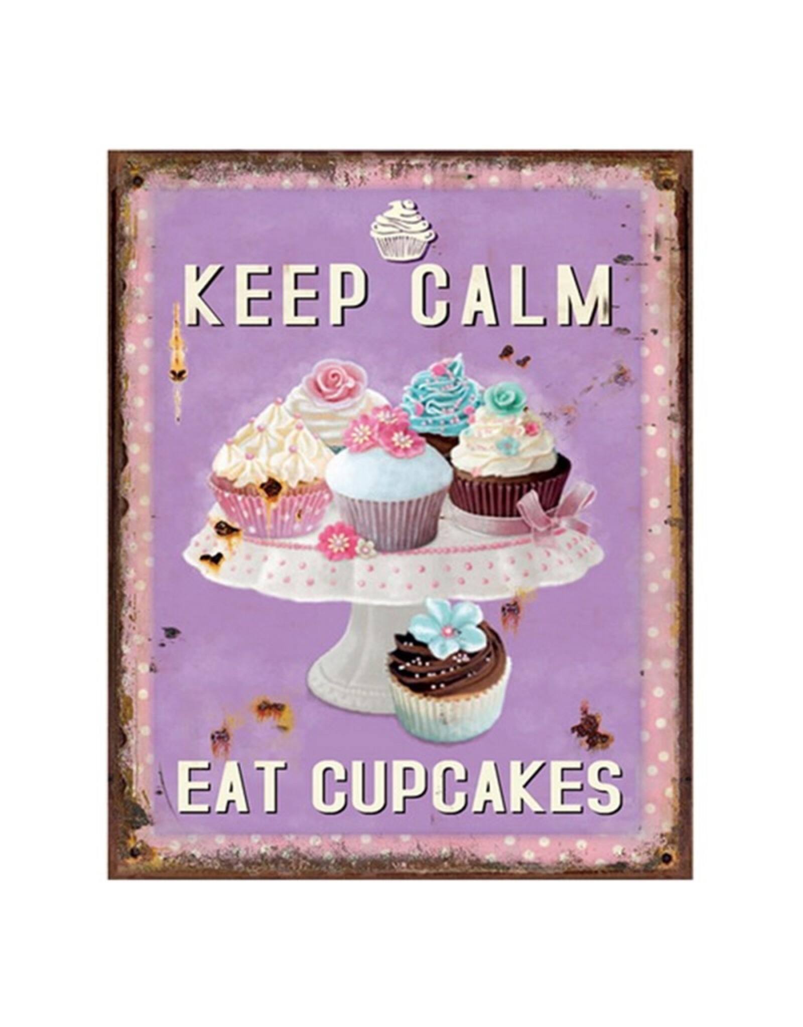 Trukado Miscellaneous - Vintage Metal Text Board with Cupcakes