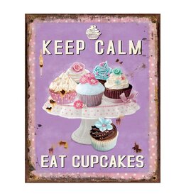 Trukado Vintage Metal Text Board with Cupcakes