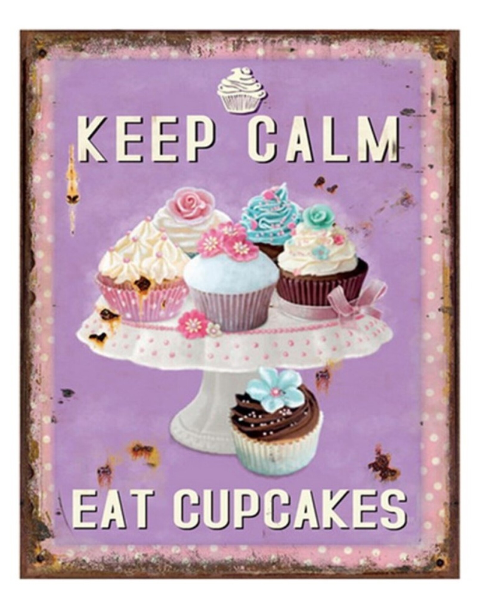 Trukado Miscellaneous - Vintage Metal Text Board with Cupcakes