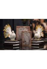 Dutch Style Miscellaneous - Pigeons Bookends Set of 2, white-cream