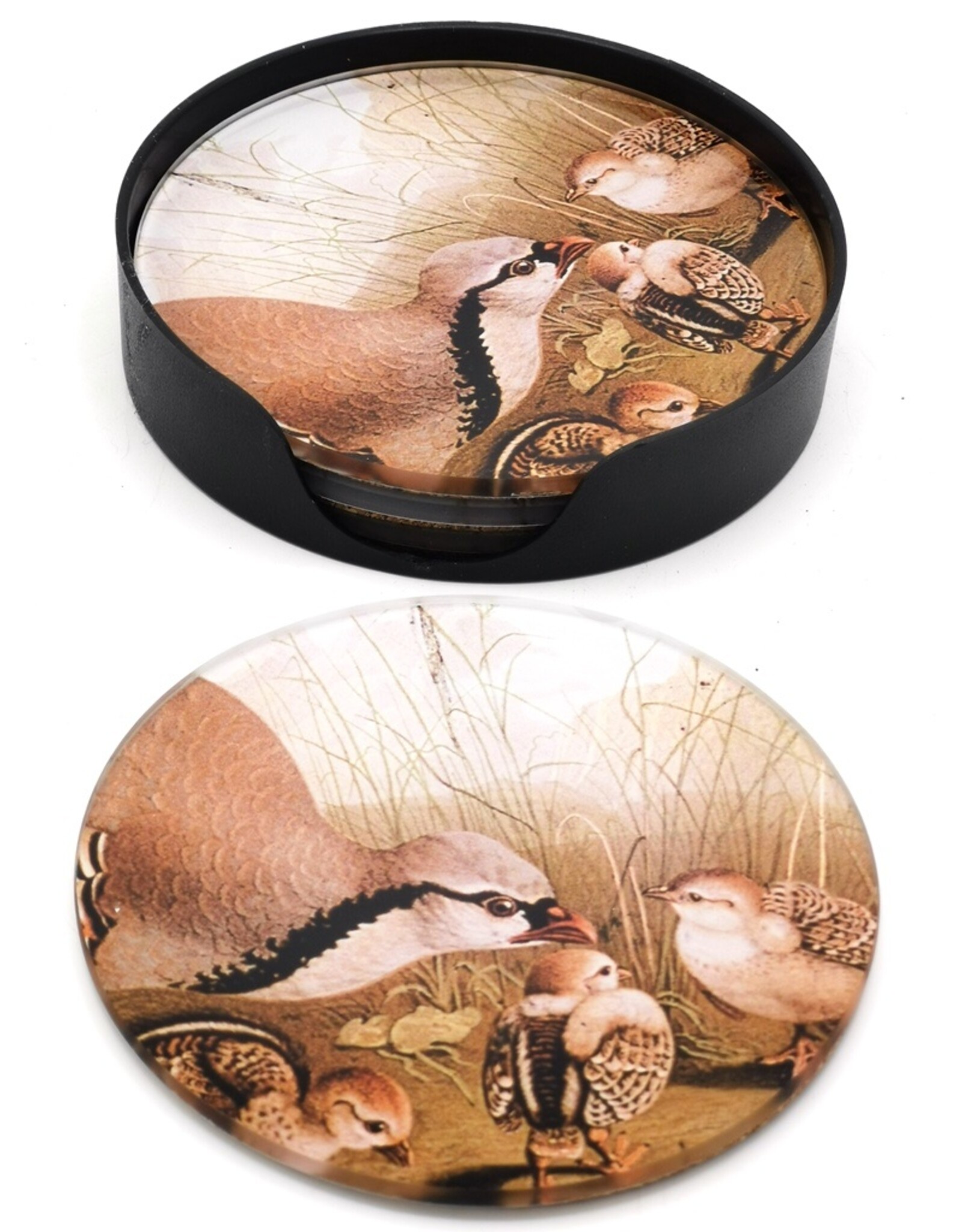 Countryfield Miscellaneous - Glass coasters for glass Partridge with chicks
