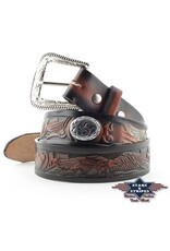 Stars&Stripes Leather belts and buckles - Western belt with Eagle relief and exchangeable buckle