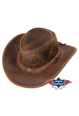 Stars&Stripes Leather belts and buckles - Western Hat Crazy Horse  - waxed, brown split leather