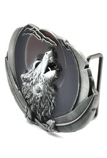 Stars&Stripes Leren riemen en buckles - Western Buckle Wolf Moon