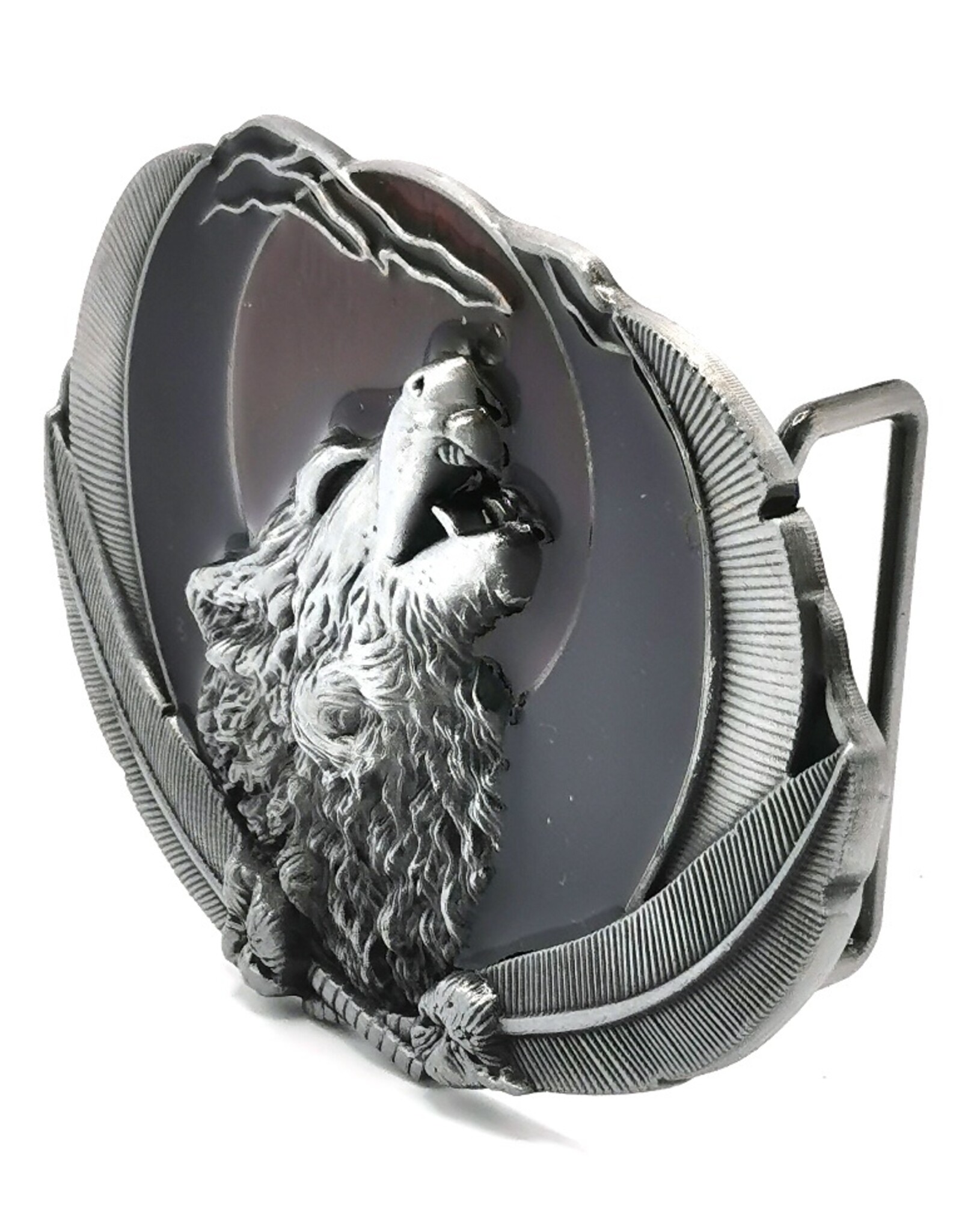 Stars&Stripes Leren riemen en buckles - Western Buckle Wolf Moon