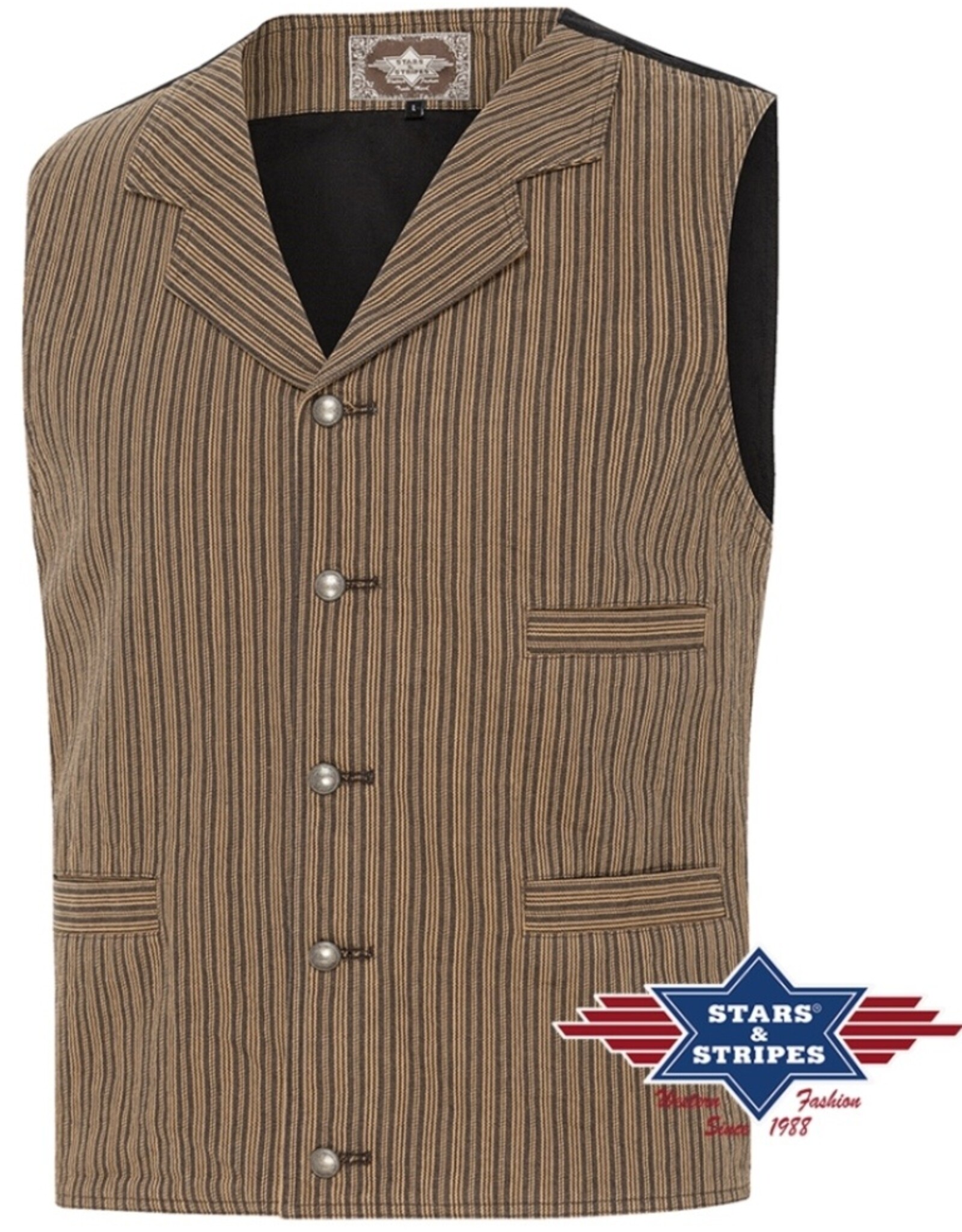 Acco Leren riemen en buckles - Stars & Stripes - Old Western Style Vest Earl - Maat XL