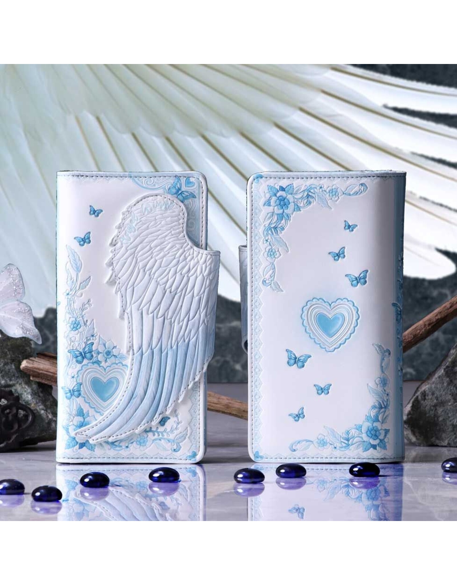 NemesisNow Clutches and wallets - White Angel Wings Embossed Purse Nemesis Now