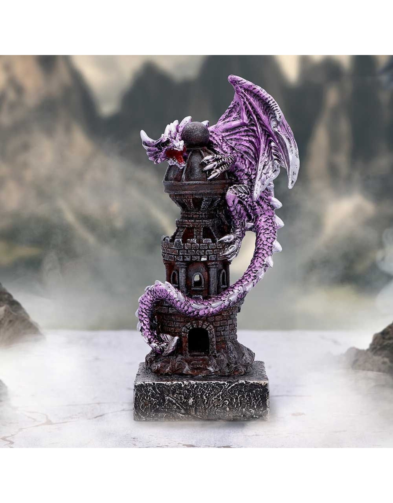 NemesisNow Giftware Figurines Collectables - Guardian of the Tower Purple Dragon Figurine 17.7cm