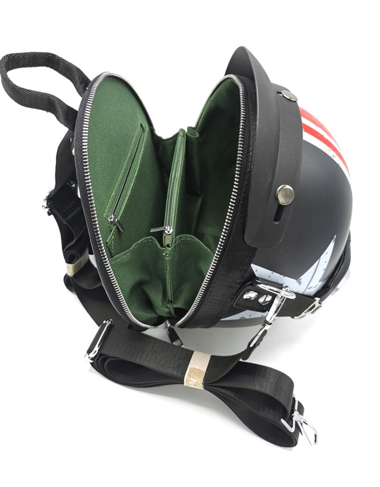 Magic Bags Fantasy bags and wallets - Motorbike helmet backpack With Star and Stripes