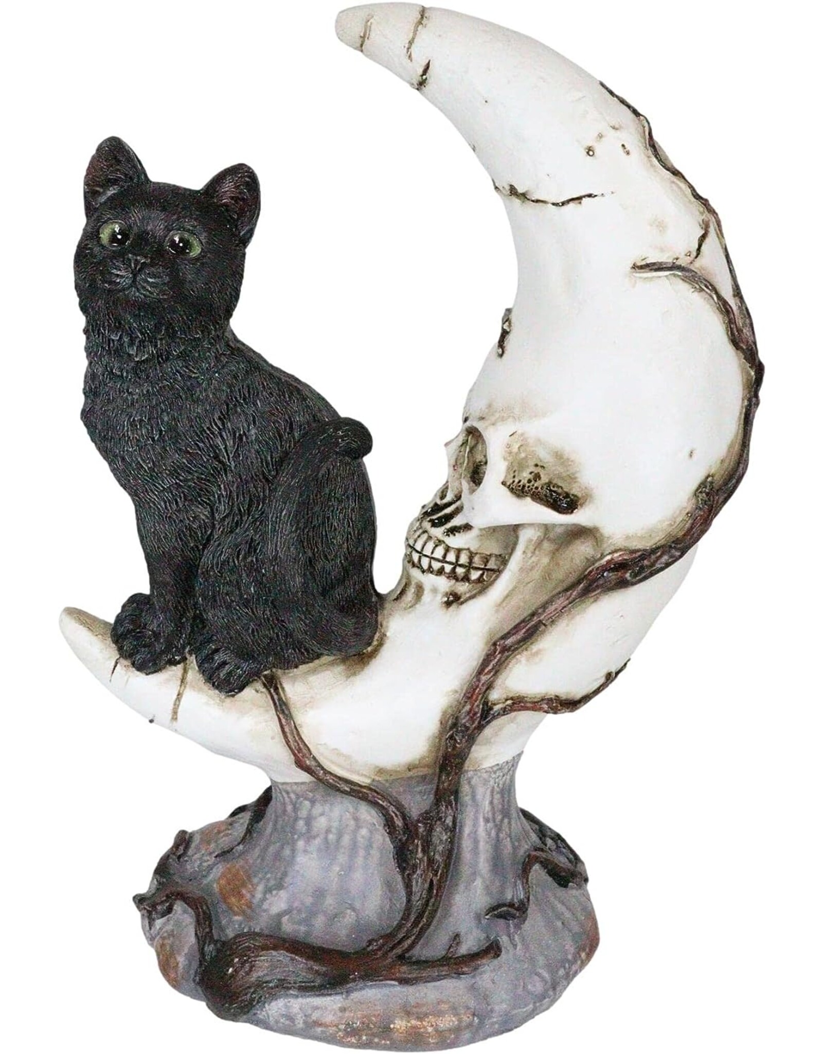 VG Giftware & Lifestyle - Black Cat on Skull Crescent - LED