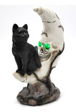 VG Giftware & Lifestyle - Black Cat on Skull Crescent - LED