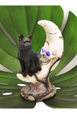VG Giftware & Lifestyle - Black Cat on Skull Crescent - LED