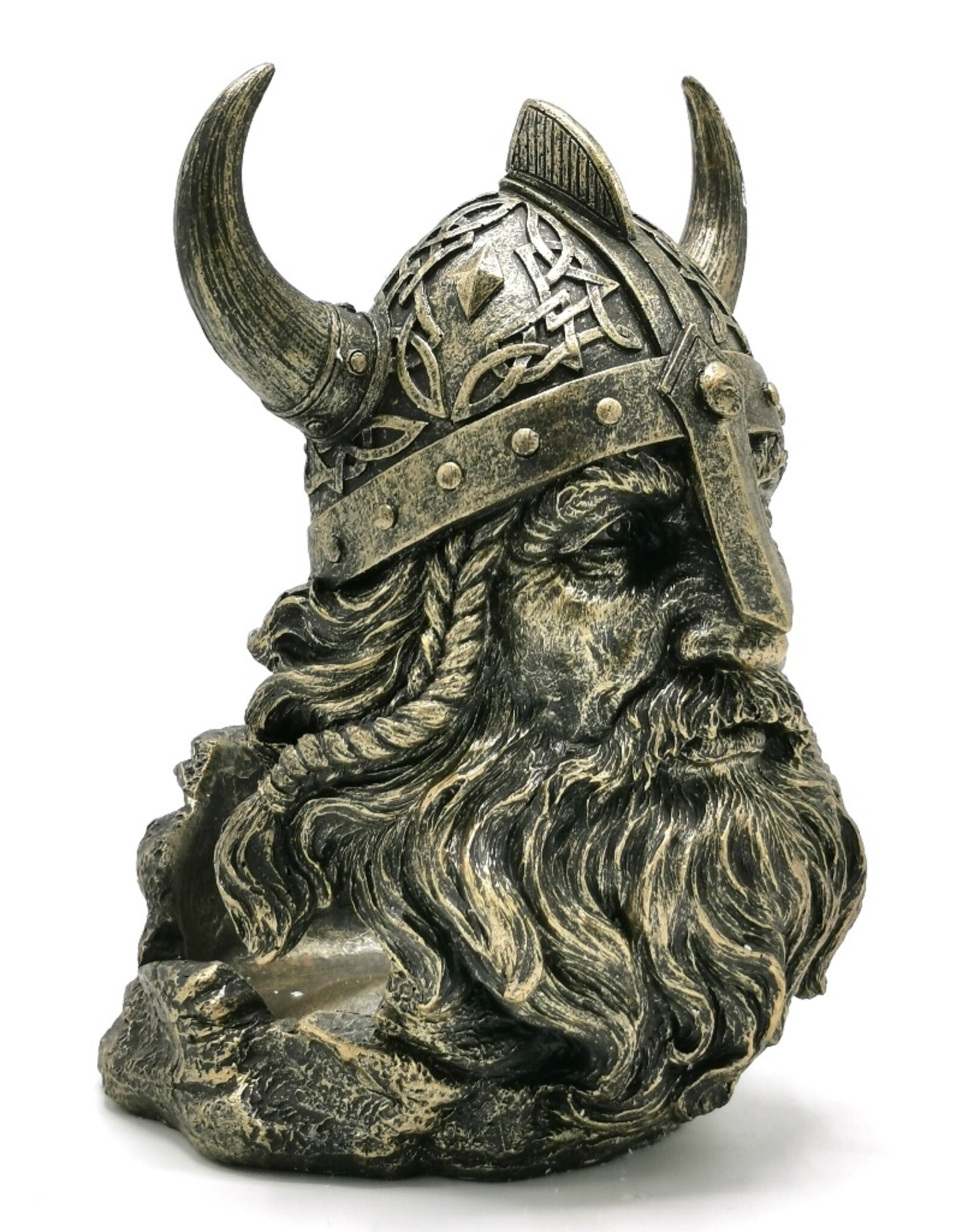 VG Giftware, beelden, collectables - Viking head bottle holder-flower holder