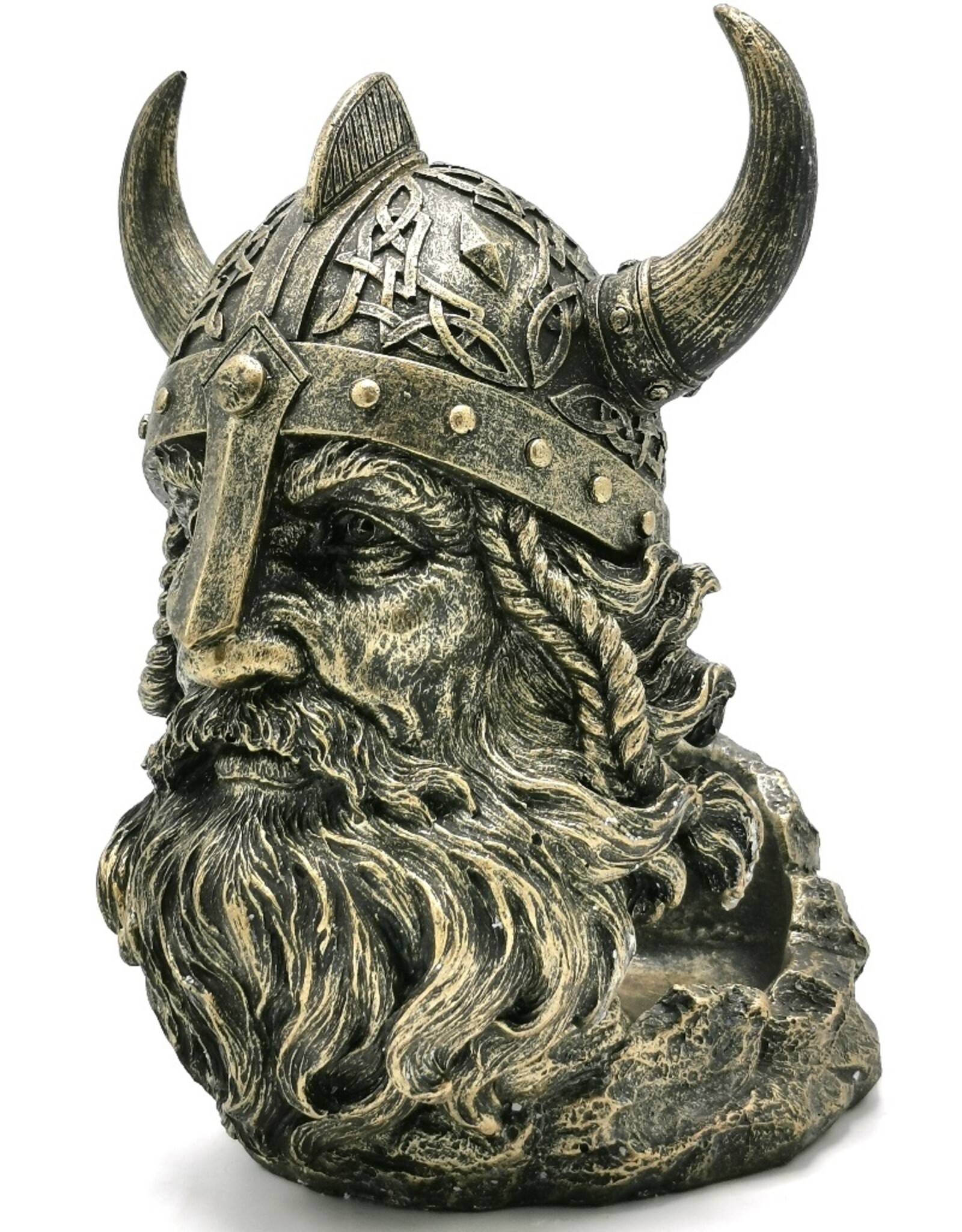 VG Giftware, beelden, collectables - Viking head bottle holder-flower holder