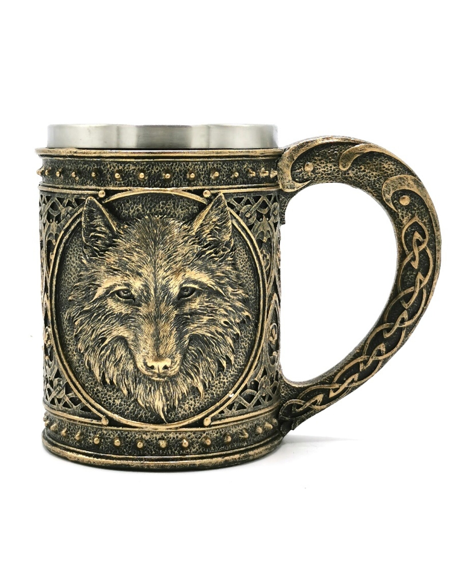 VG Drinkware - Beer tankard Wolf 600 ml metal insert removable