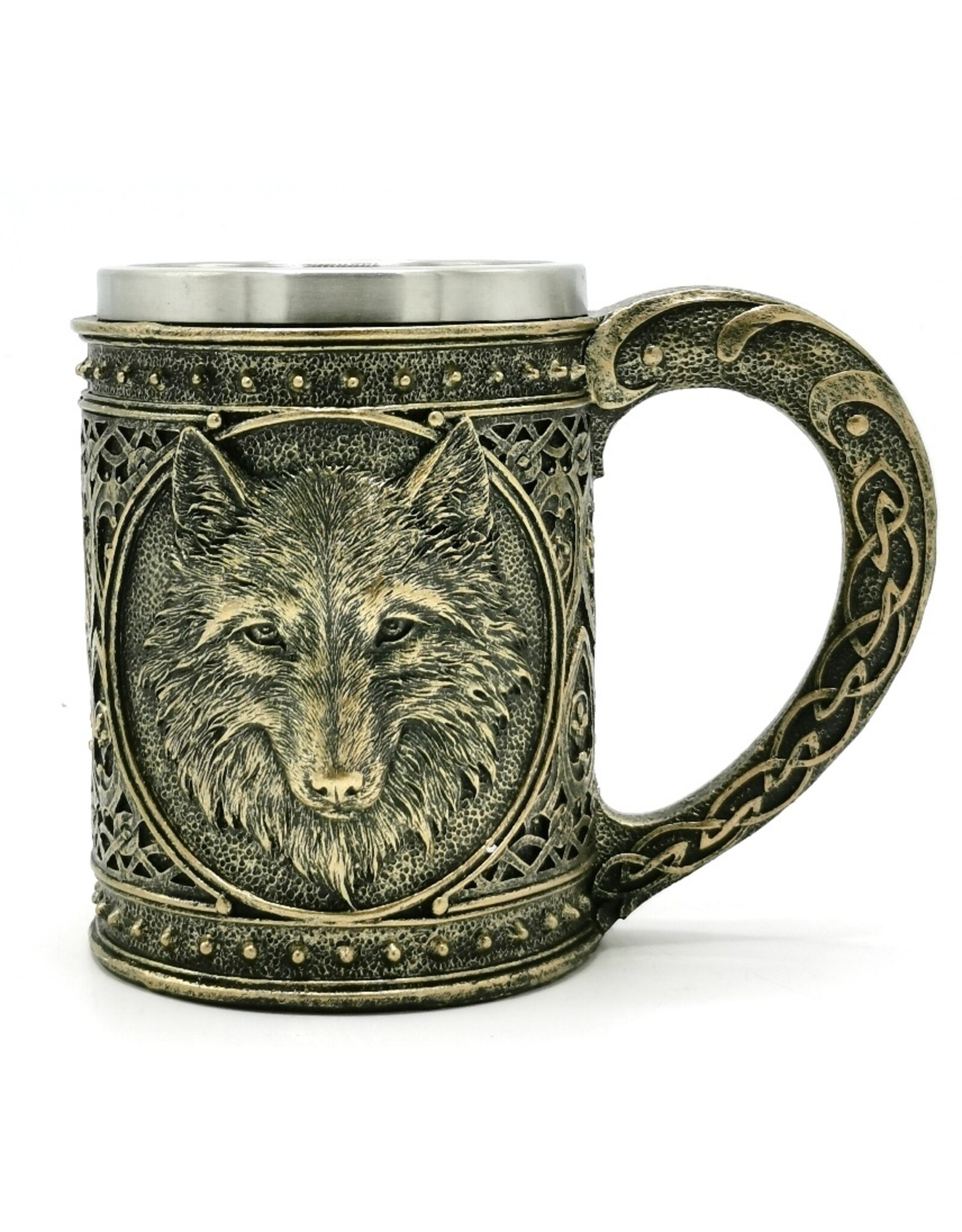 VG Drinkware - Beer tankard Wolf 600 ml metal insert removable