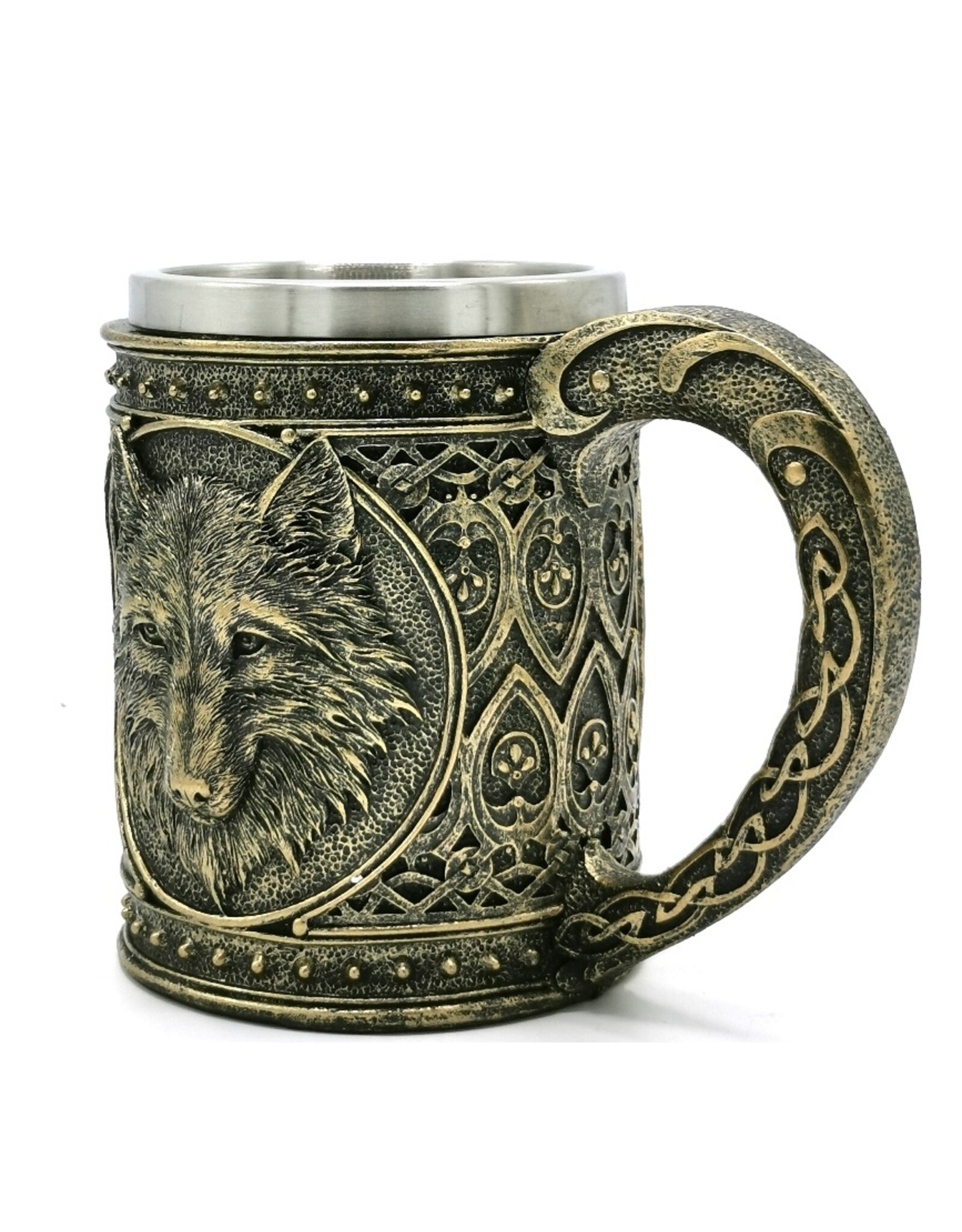 VG Drinkware - Beer tankard Wolf 600 ml metal insert removable