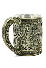 VG Drinkware - Beer tankard Wolf 600 ml metal insert removable