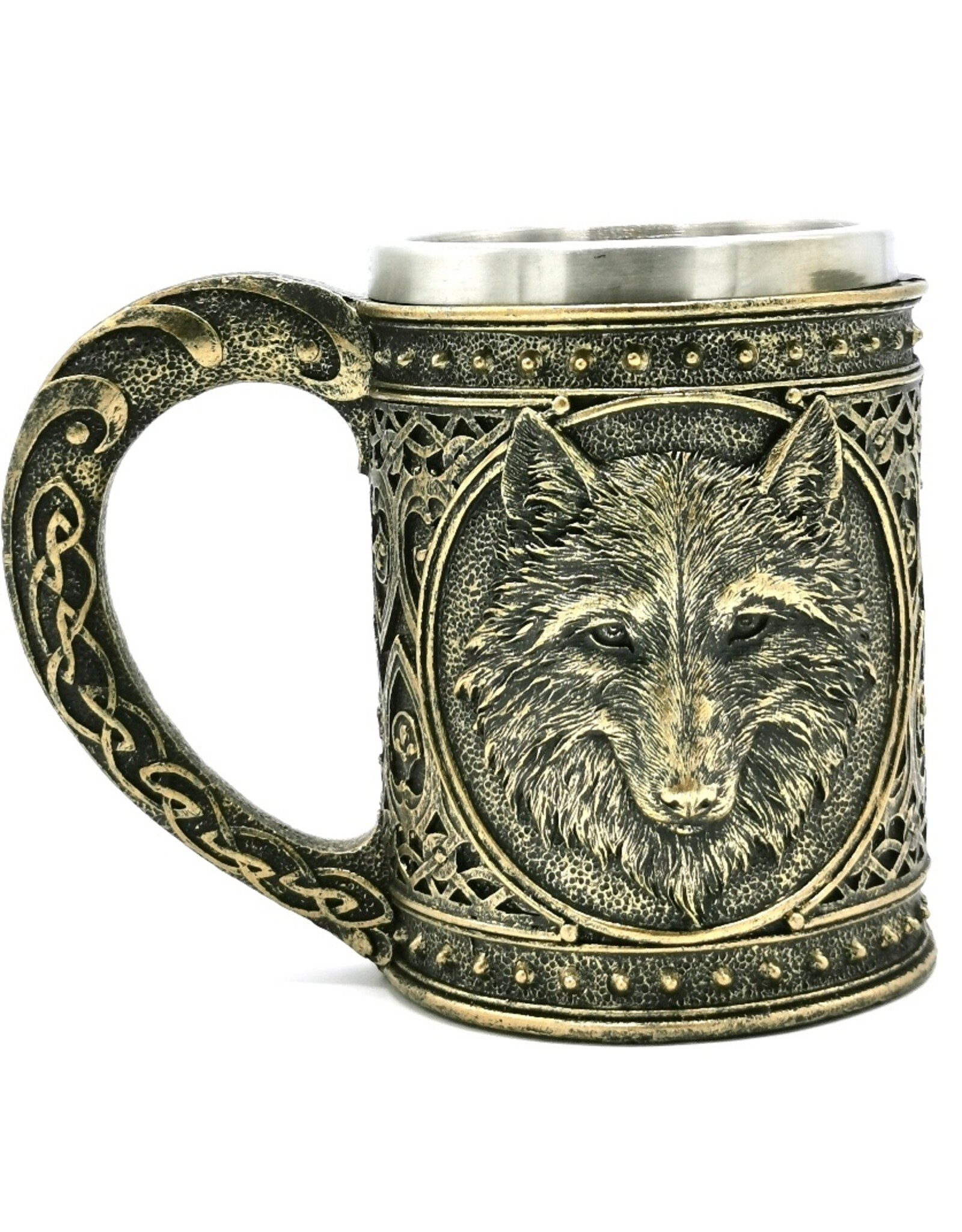 VG Drinkware - Beer tankard Wolf 600 ml metal insert removable