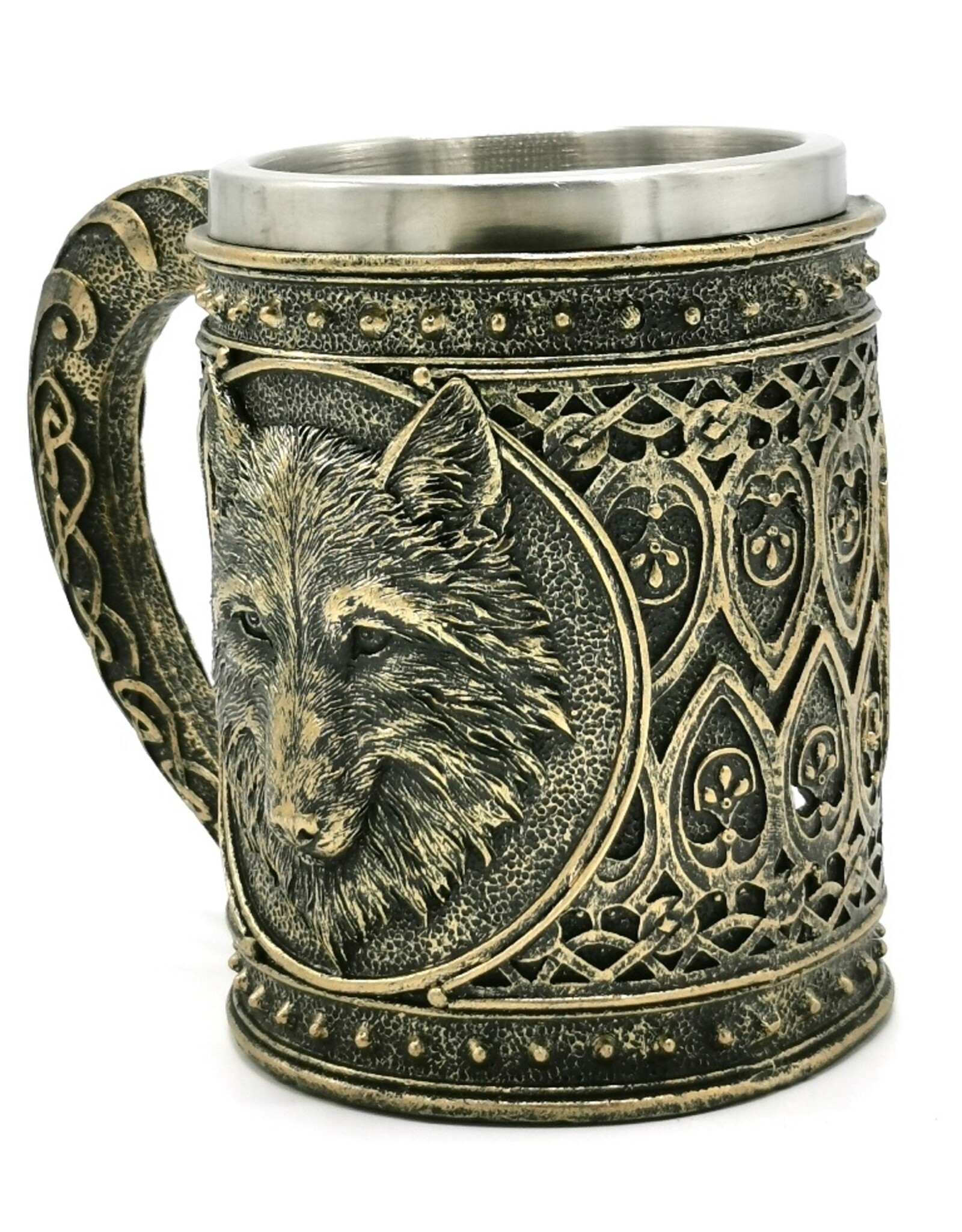 VG Drinkware - Beer tankard Wolf 600 ml metal insert removable