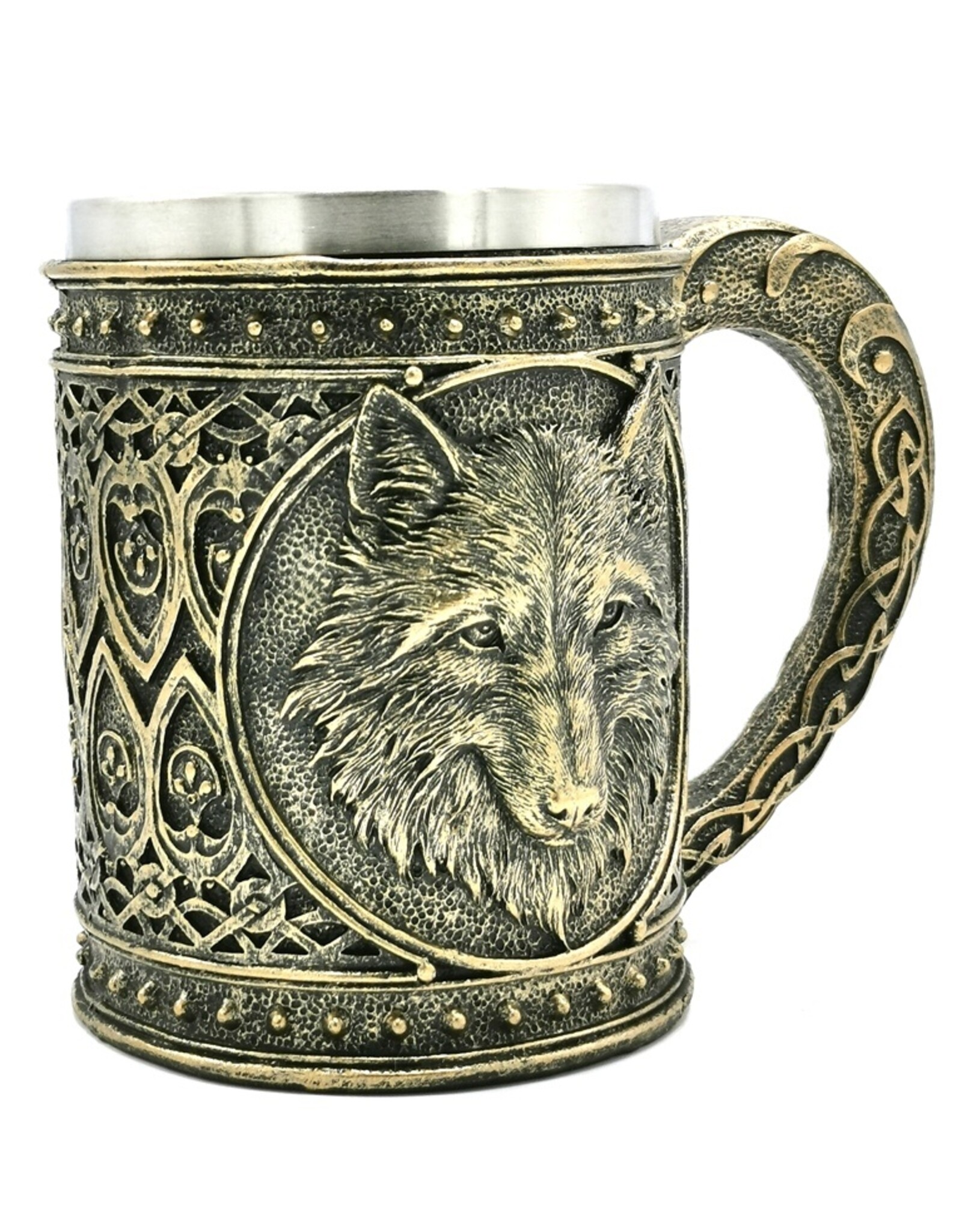 VG Drinkware - Beer tankard Wolf 600 ml metal insert removable