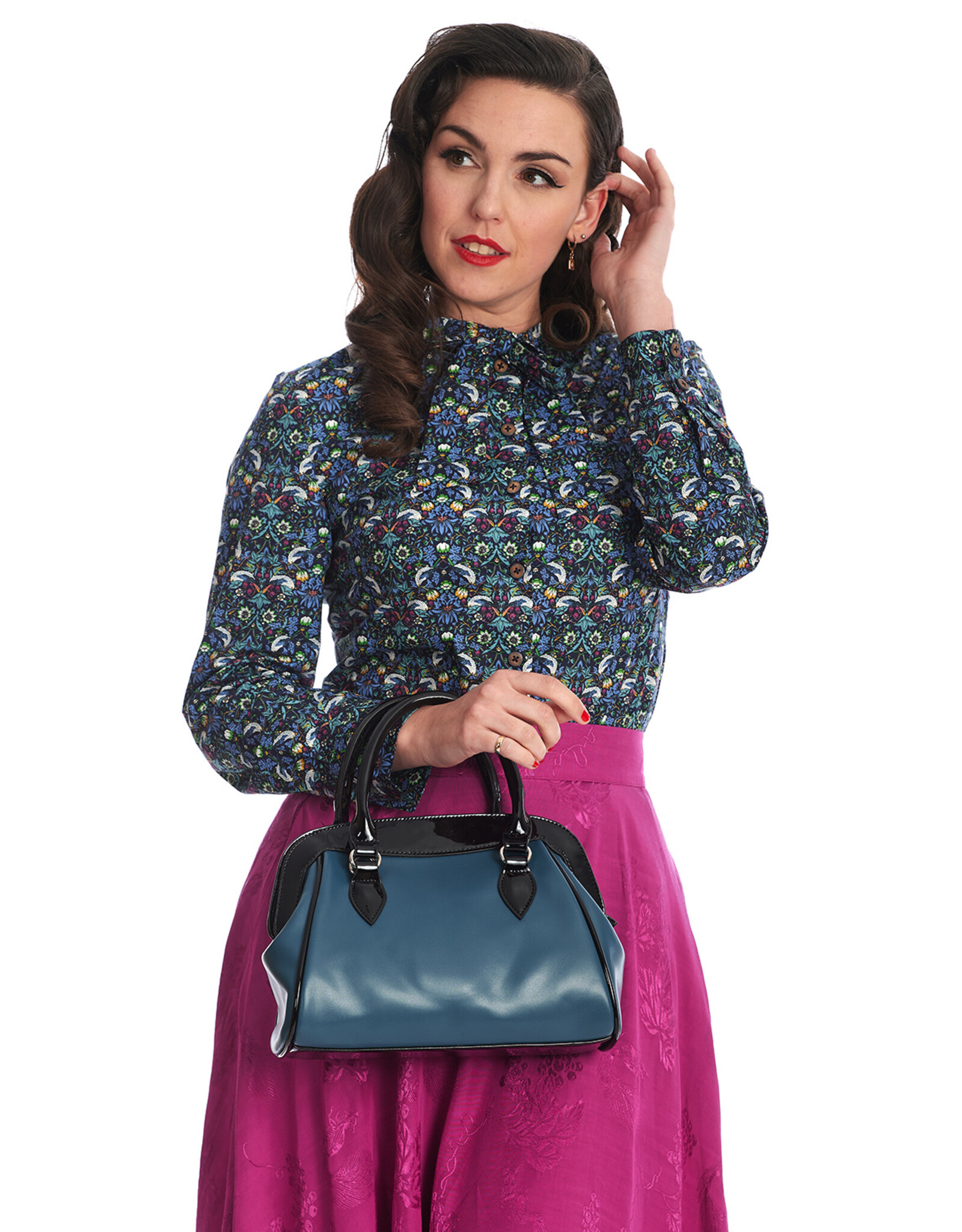 Banned Retro bags  Vintage bags - Banned Back to Business Retro handbag blue-black