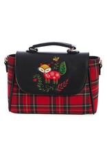 Banned Retro bags  Vintage bags - Banned Scandi Christmas Fox Handbag with tartan red