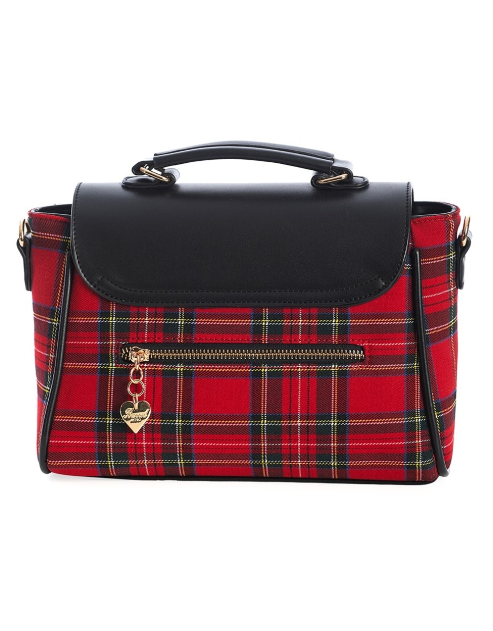 Banned Retro bags  Vintage bags - Banned Scandi Christmas Fox Handbag with tartan red