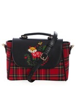 Banned Retro bags  Vintage bags - Banned Scandi Christmas Fox Handbag with tartan red
