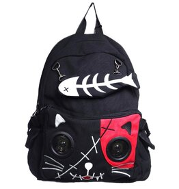 Banned Banned Kitty Backpack with Speakers Black-Red