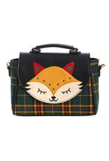 Tom & Eva Fashion bags - Banned Handbag with Fox applique and tartan green