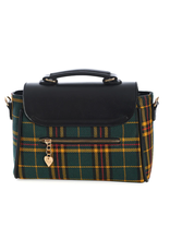 Tom & Eva Fashion bags - Banned Handbag with Fox applique and tartan green