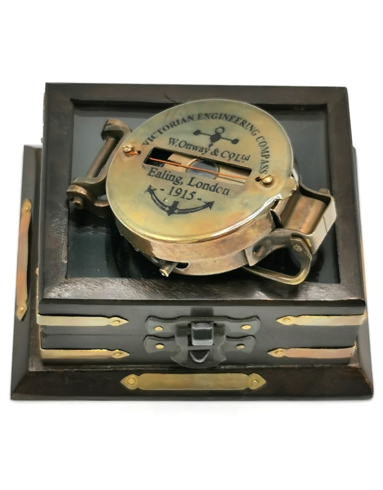 Trukado Miscellaneous - Compass in wooden box with glass lid