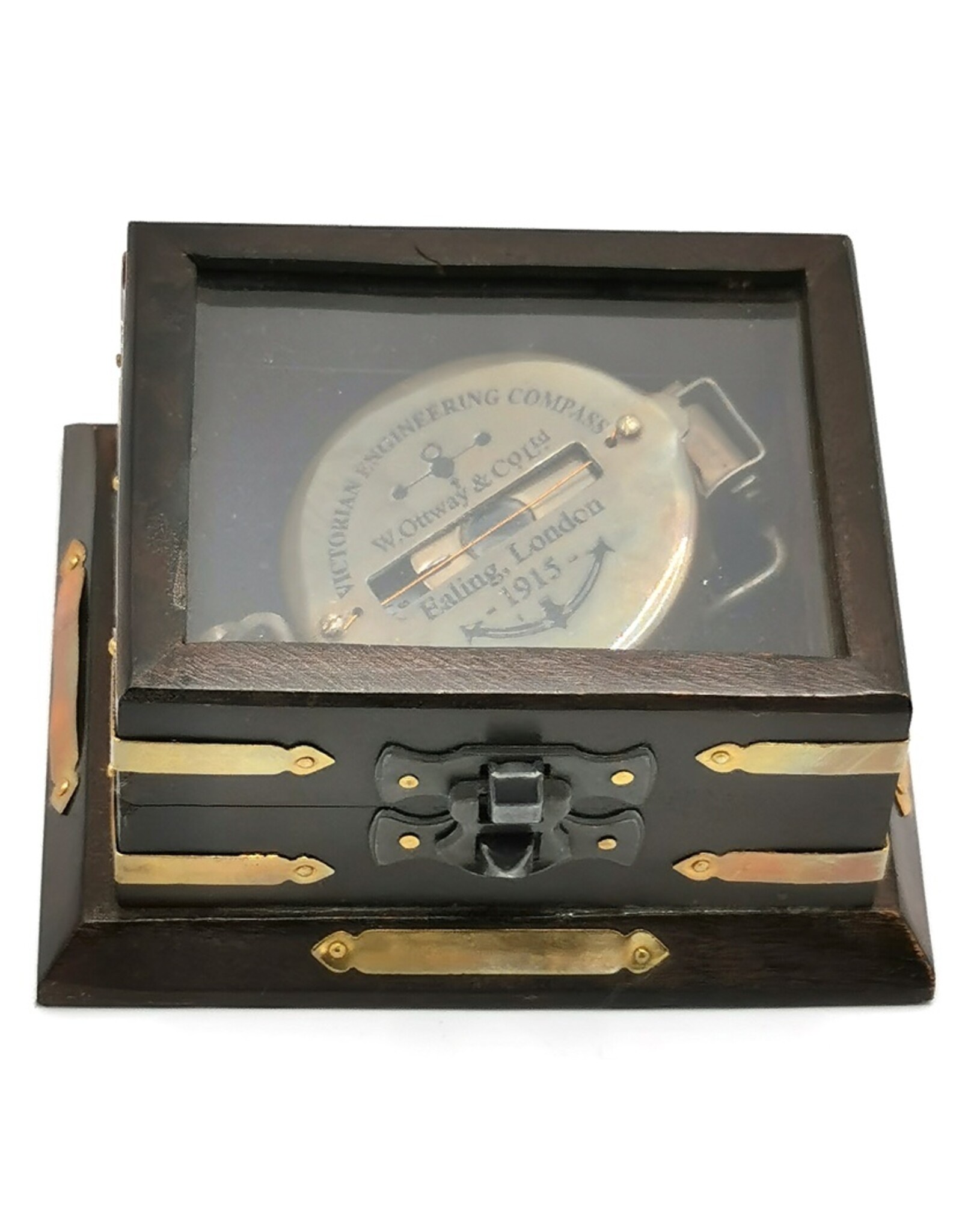 Trukado Miscellaneous - Compass in wooden box with glass lid