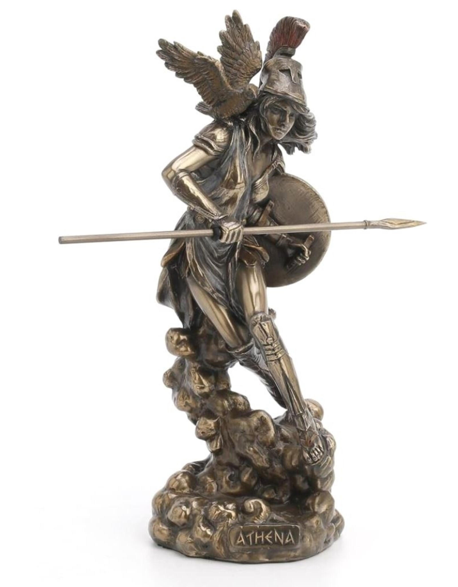 Veronese Design Giftware Figurines Collectables - Athena wielding spear Greek Goddess of Wisdom and War bronzed figurine