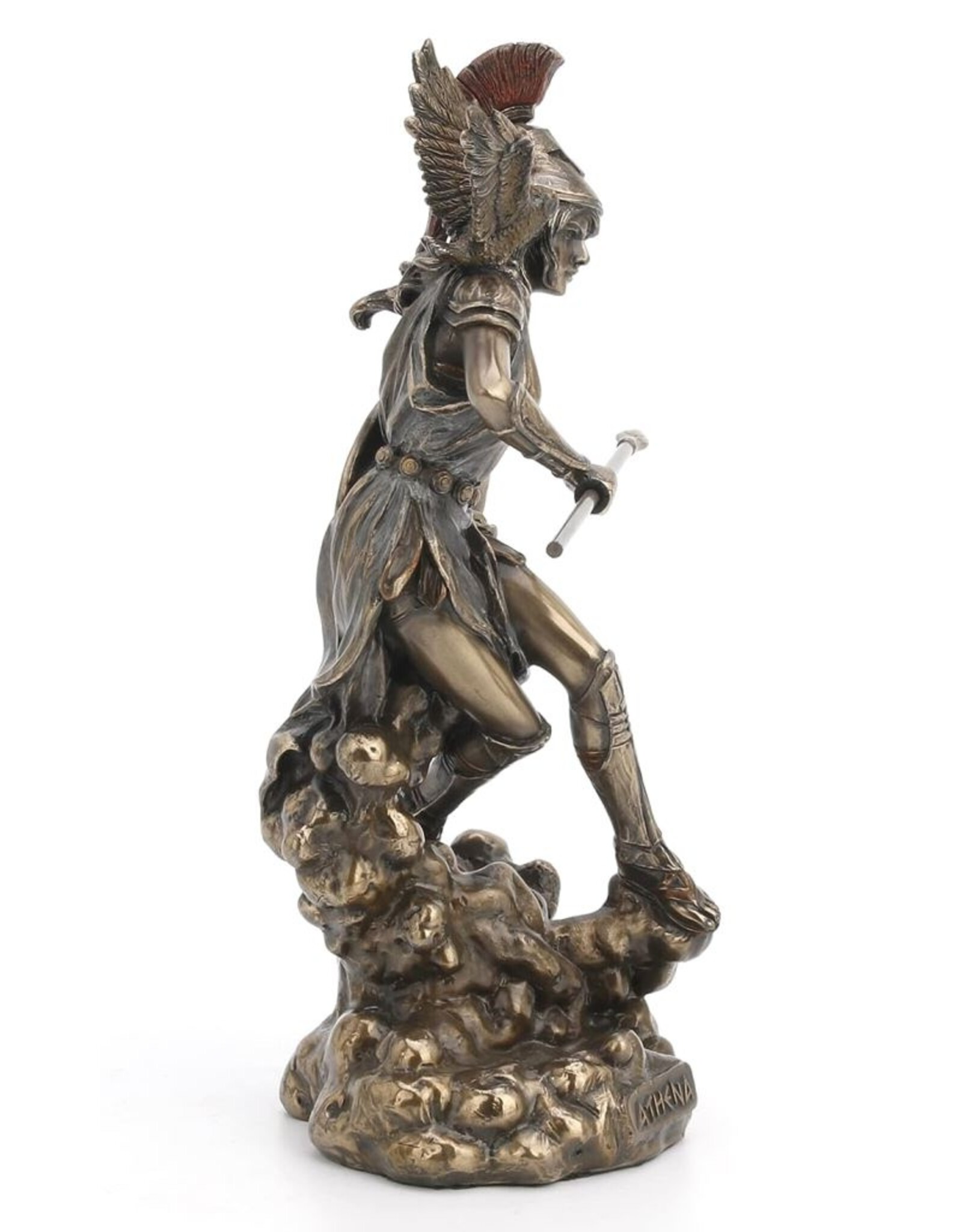 Veronese Design Giftware Figurines Collectables - Athena wielding spear Greek Goddess of Wisdom and War bronzed figurine