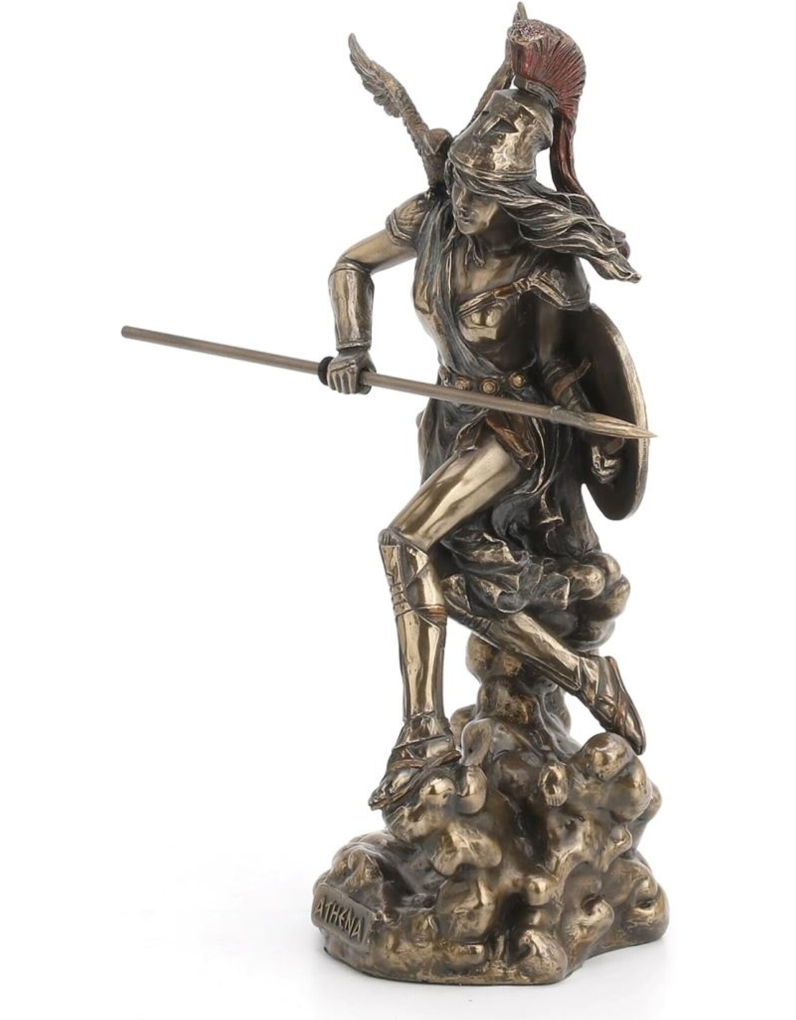 Veronese Design Giftware Figurines Collectables - Athena wielding spear Greek Goddess of Wisdom and War bronzed figurine