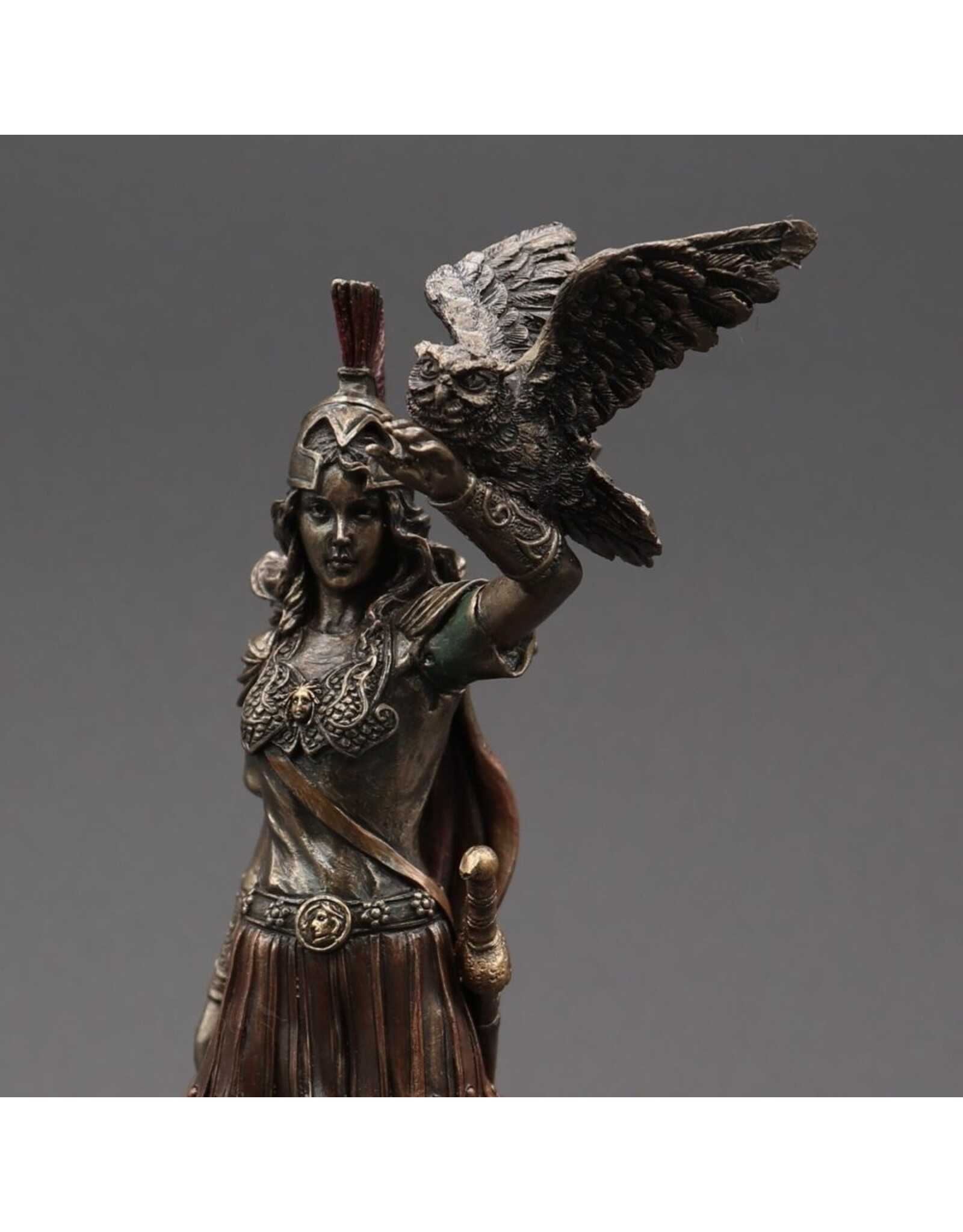 Veronese Design Giftware Figurines Collectables - Athena with Owl Goddess of Wisdom and War 20cm