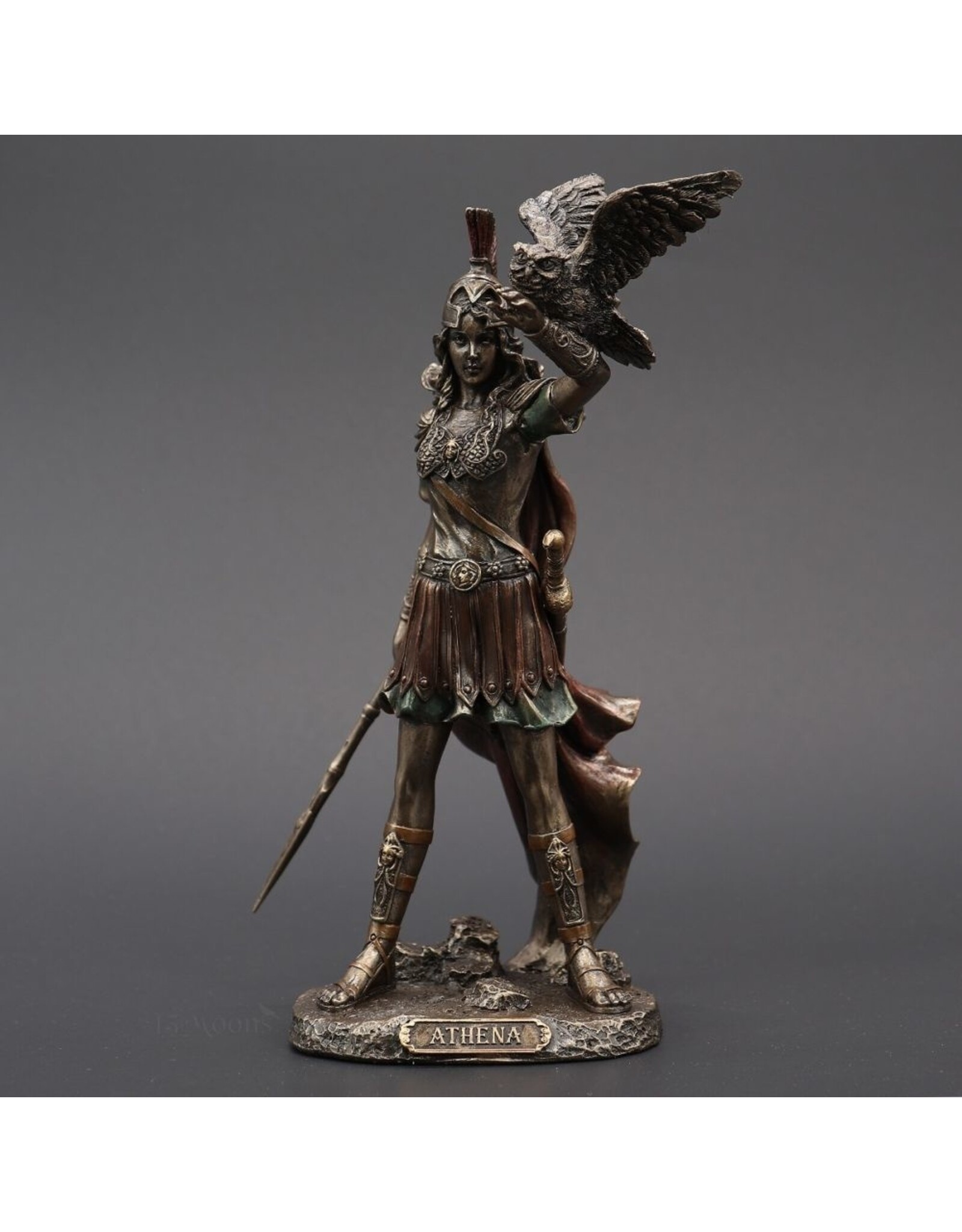 Veronese Design Giftware Figurines Collectables - Athena with Owl Goddess of Wisdom and War 20cm