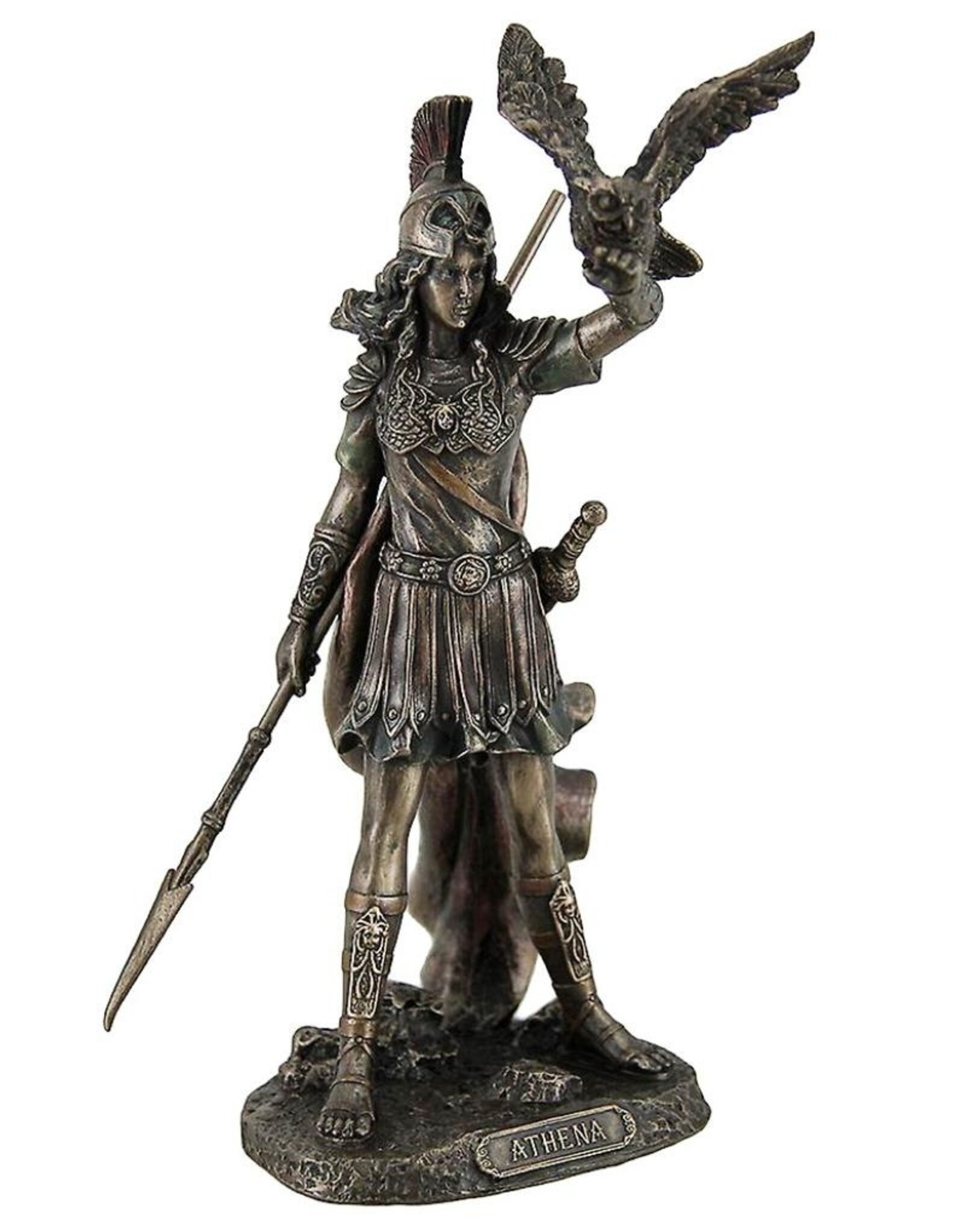 Veronese Design Giftware Figurines Collectables - Athena with Owl Goddess of Wisdom and War 20cm