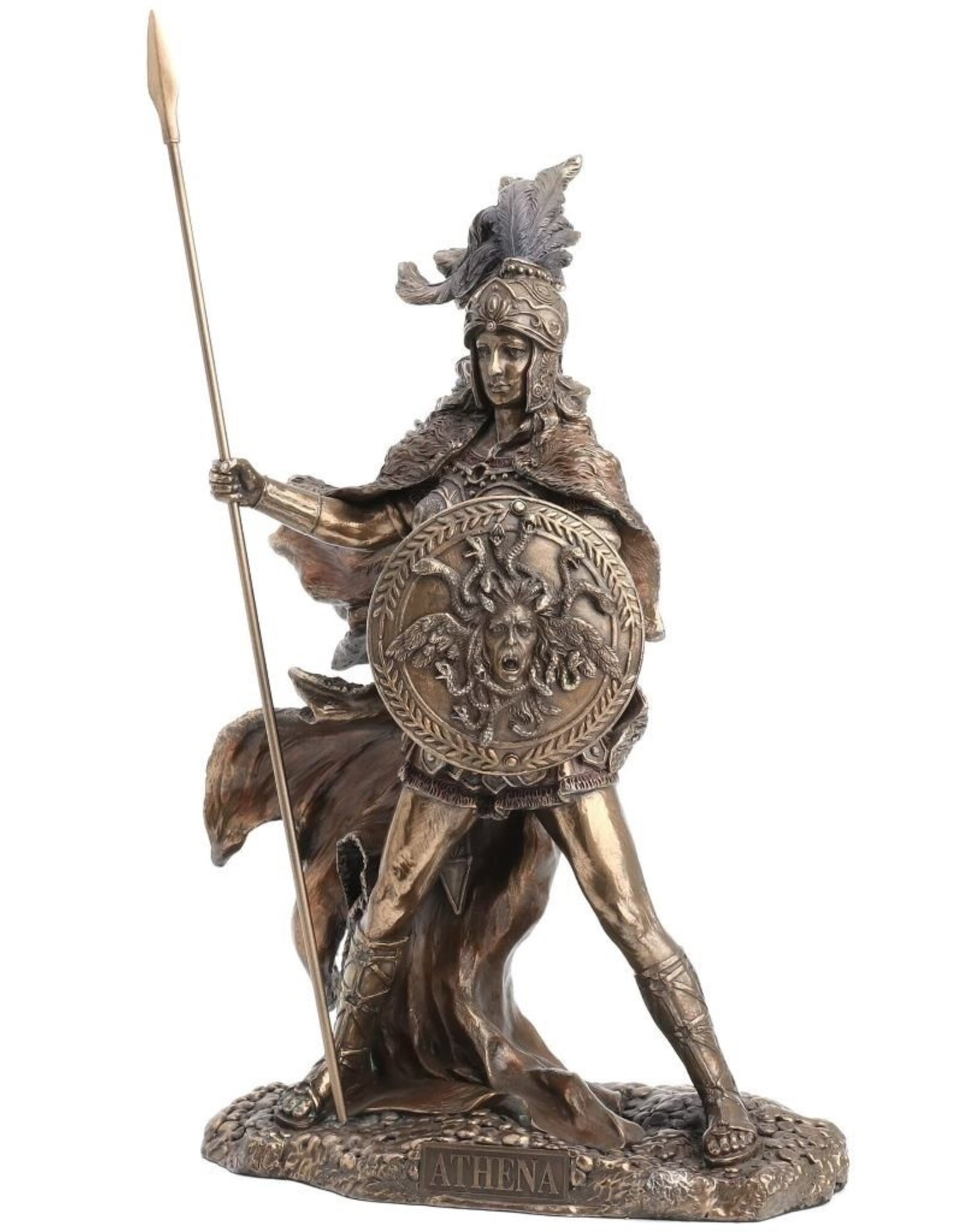 Veronese Design Giftware Figurines Collectables - Athena with Shield and Javelin Goddess of Wisdom and War