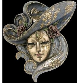 Veronese Design Venetian Mask with Roses Wall Hanging Veronese Design